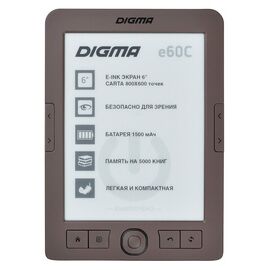  Электронная книга Digma E60C коричневый 
