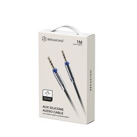  Кабель AUX Breaking (3,5x3,5) силиконовый 1м (Черный) 
