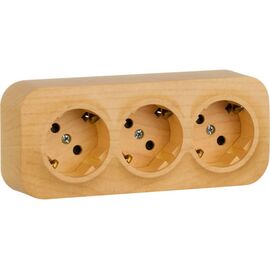  Розетка Legrand Quteo 782288 3-м ОП 16А угол 45град. защ. шторки с заземл. дерево 