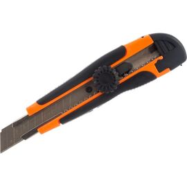  Нож с выдвижным лезвием Вихрь 73/10/10/3 18 мм, двухкомпонентный корпус, винтовой фиксатор 