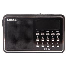  Радиоприемник портативный Сигнал РП-221 черный USB microSD 