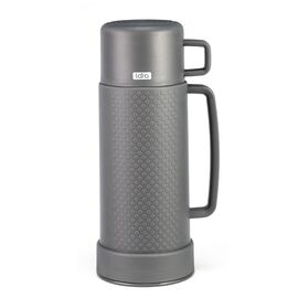 Термос LARA LR04-82 <Gray> - 1000 мл, стеклянная колба, долгое сохранение, кружка 