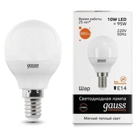  Лампочка Gauss 53110 Elementary Шар 10W 
