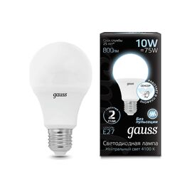  Лампа светодиодная Gauss 102502210-M 10Вт цок.E27 груша 220B 4100K св.свечения белый нейтральный A60 уп/1шт 