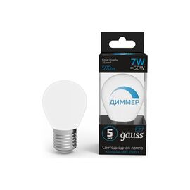  Лампа светодиодная Gauss 105102307-D 7Вт цок.E27 шар 150B 6500K св.свечения белый холодный уп/1шт 