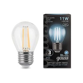  Лампа светодиодная Gauss Filament 105802211 11Вт цок.E27 шар 220B 4100K св.свечения белый нейтральный уп/1шт 