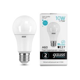  Лампа светодиодная Gauss Filament 179202210-D 10Вт цок.E27 груша 220B 4100K св.свечения белый нейтральный уп/1шт 