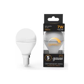  Лампа GAUSS E14 105101107-d LED шар 7Вт одна шт. 