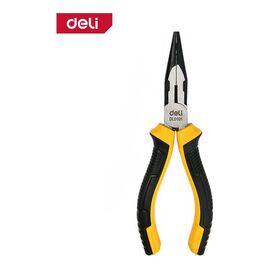  Плоскогубцы Deli DL0101 удлиненные 160мм, двухкомпонентная прорезиненная рукоять 