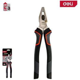  Плоскогубцы Deli DL0004 комбинированные 180мм, Cr-V, эксцентриковый шарнир, антикоррозийное покрытие, трехкомпонентн 