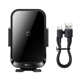  Автомобильный держатель Baseus Halo Electric SUDD000001 Wireless Charging Car Mount 15W Black 