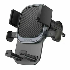  Автомобильный держатель BOROFONE BH120 Delightful one-button car holder (air outlet) Black gray 