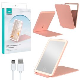  Настольное зеркало для макияжа с подсветкой A4 (Pink) 