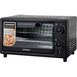  Мини-печь SONNEN EO-1001 (458308) 800Вт, 10л, таймер, нагрев до 230 °C, черная 