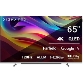  65" Телевизор Digma Pro QLED 65L черный QLED 3840x2160, 4K Ultra HD, 120 Гц, Wi-Fi, Smart TV, Google TV 