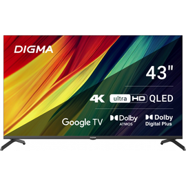  43" Телевизор Digma DM-LED43UQB31 черный QLED 3840x2160, 4K Ultra HD, 60 Гц, Wi-Fi, Smart TV, Google TV 