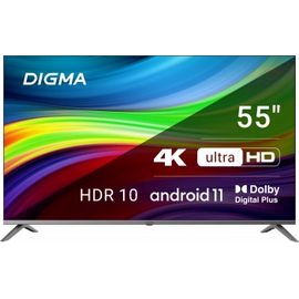  50" Телевизор Digma DM-LED50UQB31 черный QLED 3840x2160, 4K Ultra HD, 60 Гц, Wi-Fi, Smart TV, Google TV 
