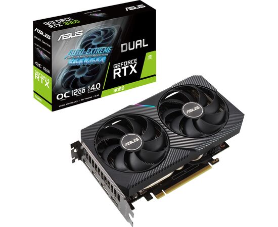  Видеокарта Asus GeForce RTX 3060 DUAL-RTX3060-O12G-V2 192 GDDR6 1837/15000/HDMIx1/DPx3/HDCP Ret 
