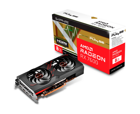  Видеокарта Sapphire RX7600 Pulse (11324-01-20G) 8GB 128-bit GDDR6 HDMI 3xDP 2Fan RTL 