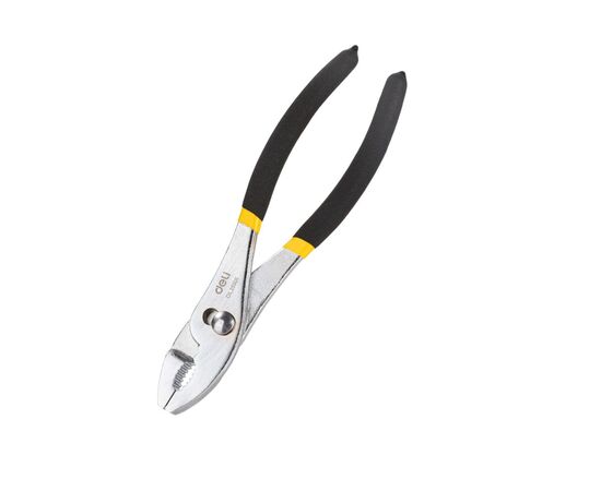  Пассатижи переставные Deli DL25508 двухдиапазонные 8", Высококачественная углеродистая сталь. Хромированные. Двухкомпонентная ручка 
