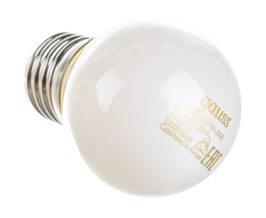  Лампа Gauss Filament (105202209-D) светодиодная 9Вт цок. E27 шар 220B 4100K св.свеч.бел.нейт. (упак. 10шт) 
