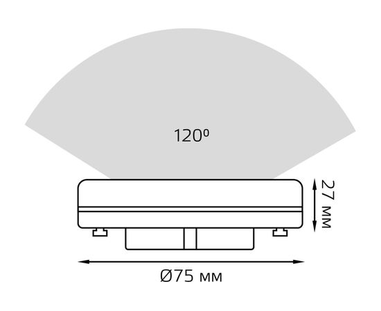  Лампа светодиодная Gauss 108408308-D 8Вт цок.GX53 таблетка 220B 6500K св.свечения белый холодный уп/1шт 