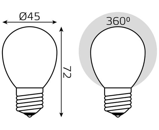  Лампа светодиодная Gauss Basic 1055215 4.5Вт цок.E27 шар 220B 2700K св.свечения белый теплый уп/10шт 