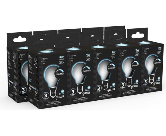  Лампа светодиодная Gauss Filament 105201209-D 9Вт цок.E14 шар 220B 4100K св.свечения белый нейтральный уп/10шт 
