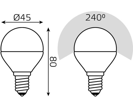  Лампа GAUSS E14 105101107-d LED шар 7Вт одна шт. 