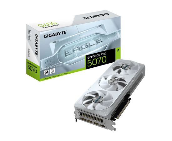 Видеокарта Gigabyte Nvidia RTX5070 12Gb (GV-N5070EAGLEOC ICE-12GD 1.0) 192bit GDDR7 PCI-E 2587/28000/HDMIx 