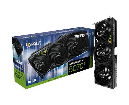  Видеокарта Palit GeForce RTX 5070 Ti GamingPro-S (NE7507T019T2-GB2031U) / 16GB GDDR7 256bit 3xDP HDMI 