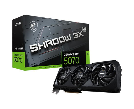  Видеокарта MSI RTX5070 Shadow 3X OC 12GB (RTX 5070 12G Shadow 3X OC) GDDR7 192bit 3xDP HDMI 3Fan RTL 