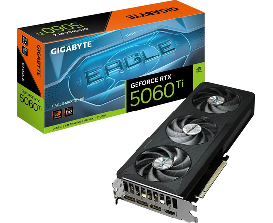  Видеокарта Gigabyte RTX5060Ti Eagle Max OC 8GB (GV-N506TEAGLEMAX OC-8GD) GDDR7 128bit 3xDP HDMI 3Fan RTL 