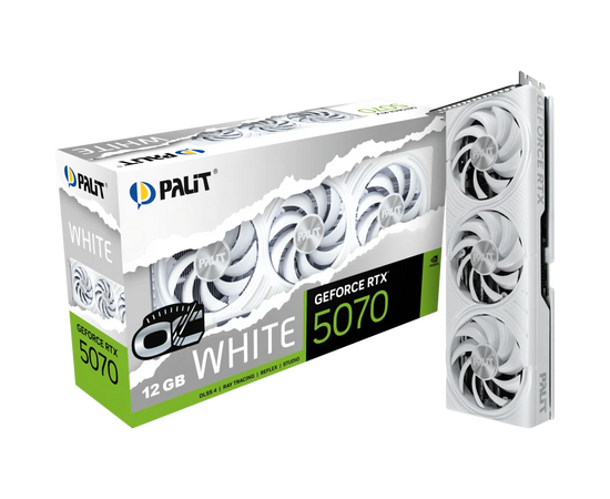  Видеокарта PALIT RTX5070 White OC 12GB (NE75070U19K9-GB2050W) GDDR7 192bit 3-DP HDMI 