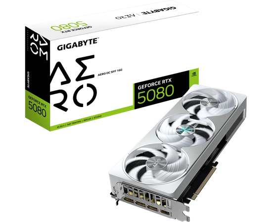  Видеокарта Gigabyte Nvidia GeForce RTX 5080 Aero OC 16ГБ (GV-N5080AERO OC-16GD 1.0), GDDR7, Ret 