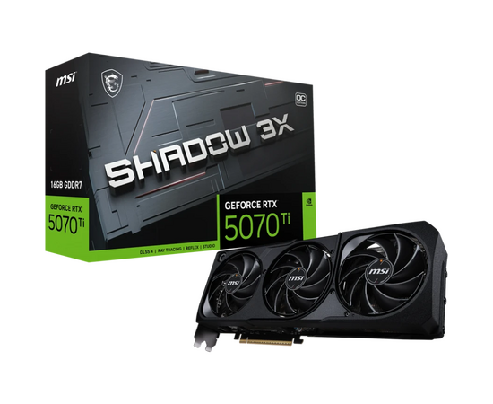  Видеокарта MSI RTX5070Ti Shadow 3X OC 16GB (RTX 5070 Ti 16G Shadow 3X OC) GDDR7 256bit 3xDP HDMI 3Fan RTL 
