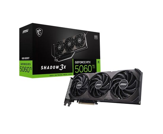  Видеокарта MSI RTX5060Ti Shadow 3X OC Classic 8GB (RTX 5060 Ti 8G SHADOW 3X OC CLASSIC) GDDR7 128bit 3xDP HDMI 3Fan RTL 