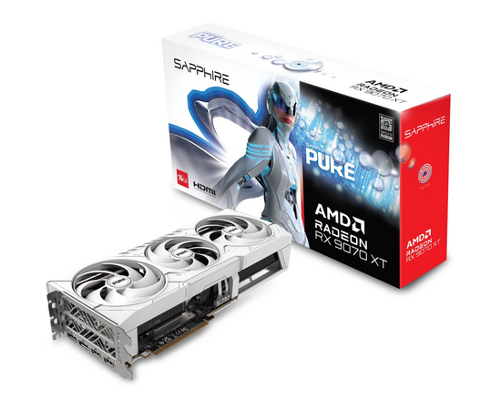  Видеокарта Sapphire RX9070XT Pure OC 16GB (11348-02-20G) GDDR6 256bit 2xDP 2xHDMI 3Fan RTL 