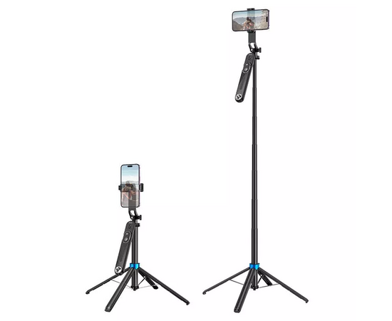  Монопод HOCO K22 Handy Aluminum Alloy Anti Shake Live Broadcast Holder Black 
