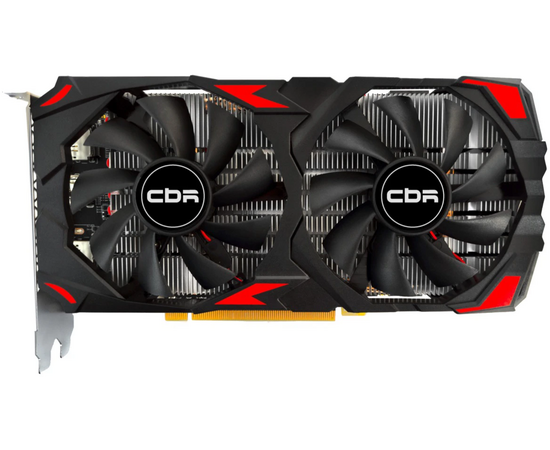  Видеокарта CBR Radeon RX 580 8G (VGA-STX580-8G-RTL), GDDR5, 256BIT, 2048, 1168MHz, Dual fan PCIE 3.0, 150W (HDMI/2xDP) 