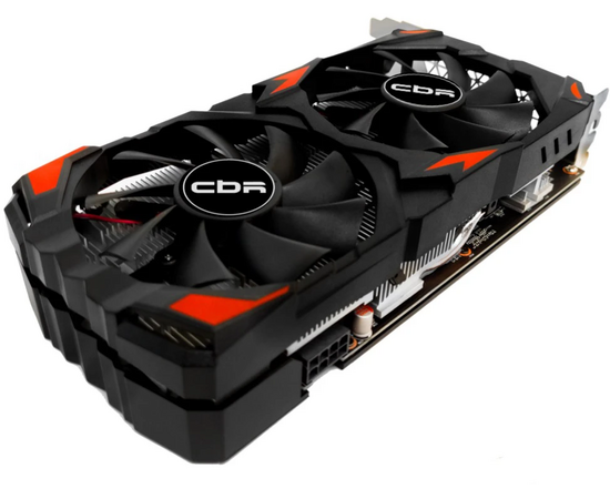  Видеокарта CBR Radeon RX 580 8G (VGA-STX580-8G-RTL), GDDR5, 256BIT, 2048, 1168MHz, Dual fan PCIE 3.0, 150W (HDMI/2xDP) 