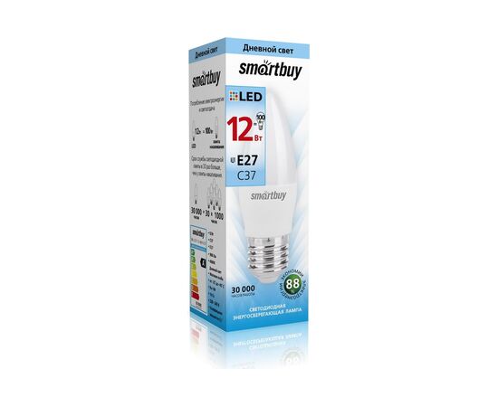  Лампа светодиодная SMARTBUY C37 (SBL-C37-12-40K-E27) 12Вт 4000K E27 